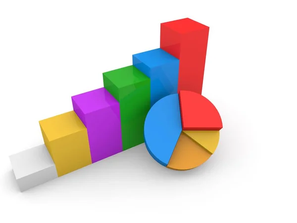 Gráfico Crecimiento Del Beneficio Empresarial Sobre Fondo Blanco Ilustración Renderizado — Foto de Stock