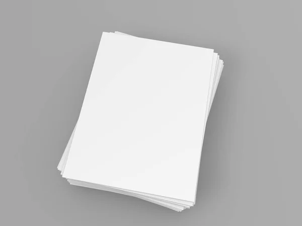 Stack Papers Gray Background Render Illustration — Stock Photo, Image