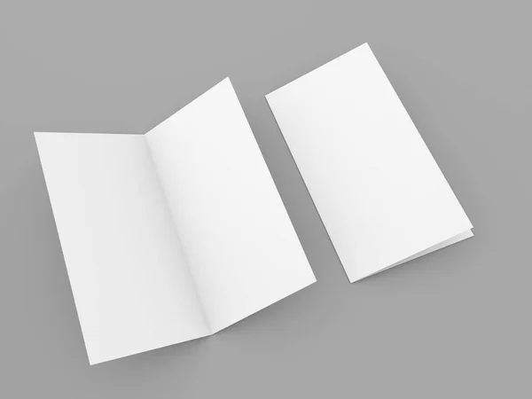 Ανοιχτό Και Κλειστό Φυλλάδιο Που Σκιαγραφεί Γκρι Φόντο Καθιστούν Απεικόνιση — Φωτογραφία Αρχείου