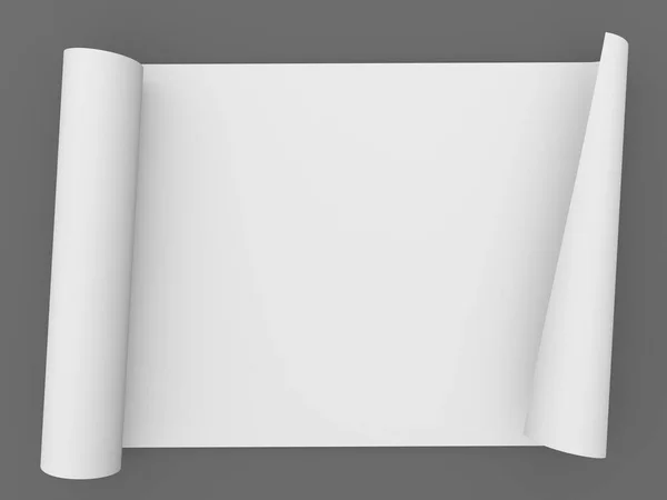Paper Scroll Manuscript Gray Background Render Illustration — Stock Photo, Image