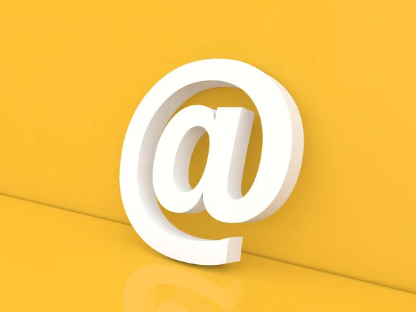 Mail Teken Een Gele Achtergrond Illustratie Weergeven — Stockfoto