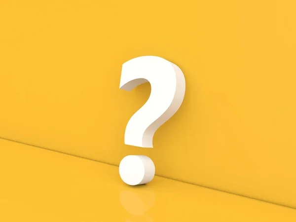 Question Mark Yellow Background Render Illustration — Stock Photo, Image