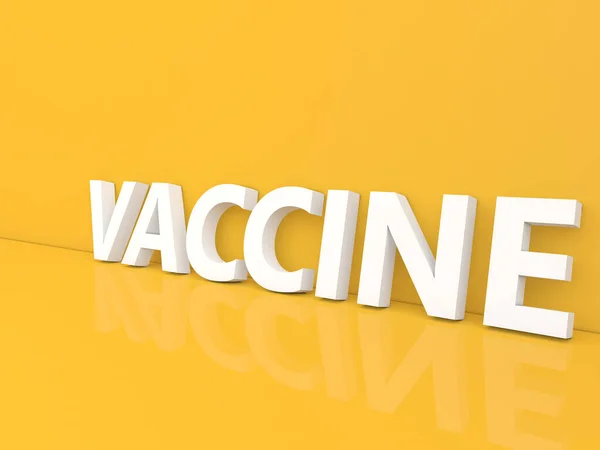 Vaccine Inscription Yellow Background Render Illustration — Stock Photo, Image