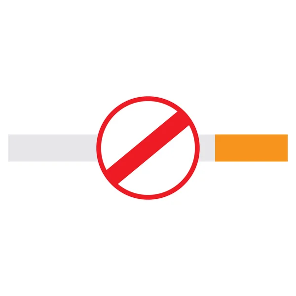Geen rookvrije teken op een sigaret. — Stockvector