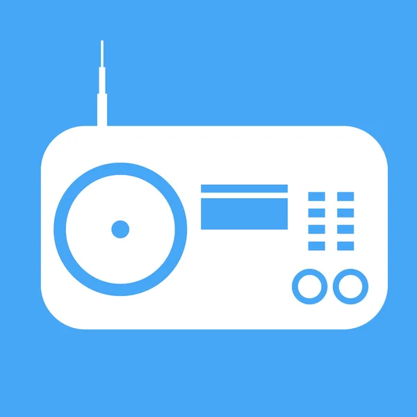 Vector radio icon on blue background. — Stock Vector