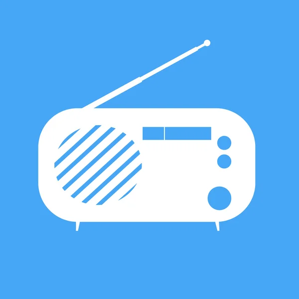 Illustration vintage radio on blue background. — Stock Vector