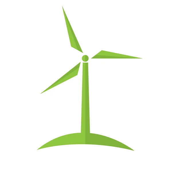 Rüzgar Türbini alternatif enerji. Ekoloji kavramı. — Stok Vektör