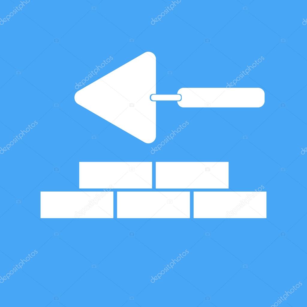 Bricklaying and trowel. Vector illustration.