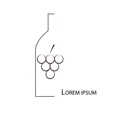 bir şişe şarap ve üzüm.