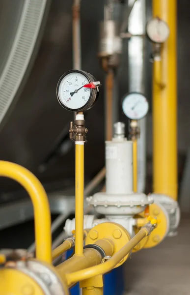 Manometer on the gas pipeline pipeline. — Stock Photo, Image