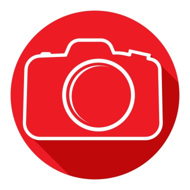 Fotoğraf kamerası simgesi . Düz tasarım stili .