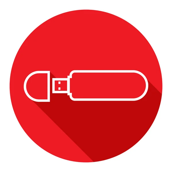 Flat Icon of USB flash drive. Modern flat icons with long shadow effect in stylish colors. — Stockový vektor