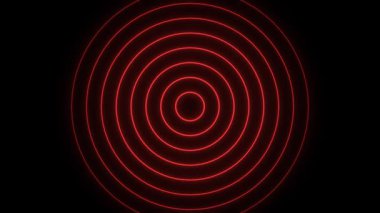 Kırmızı daireler parıldar ve nabız koyu bir arkaplanda çarpıcı bir görsel ekran yaratır