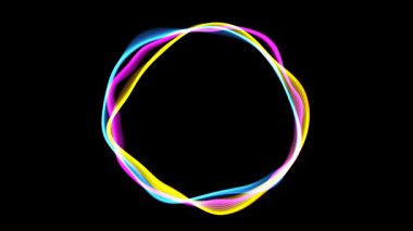 Işık desenleri, gece bir sanat gösterisi sırasında karanlık bir alanda parlak daireler oluşturur.