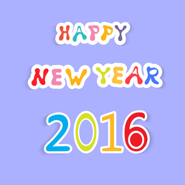 Happy New Year 2016. Vector illustration.