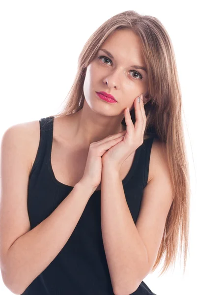 Portrait of a beautiful girl in the studio — Stock Photo, Image