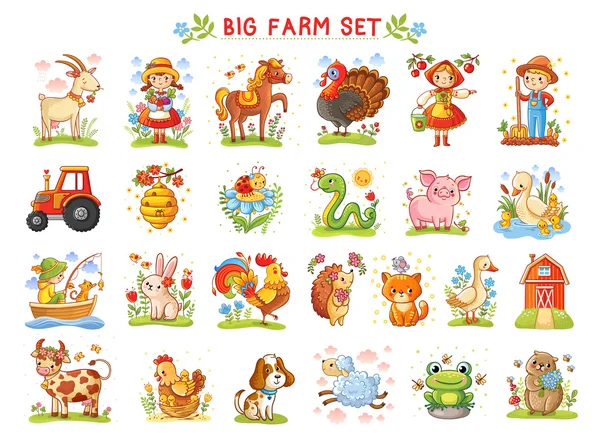 Big farm set Vector Graphics