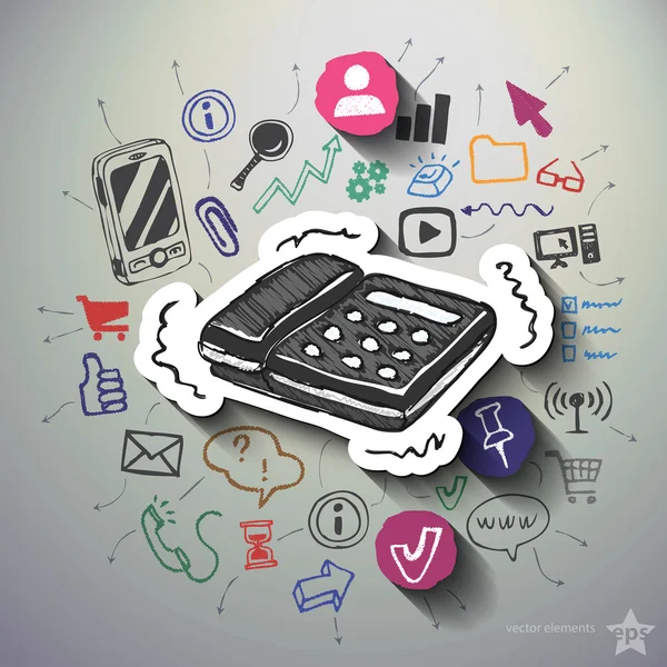 Internet media with icons background — Stock Vector