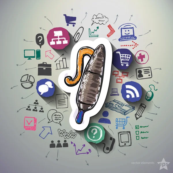 Internet Marketing Collage mit Icons Hintergrund — Stockvektor