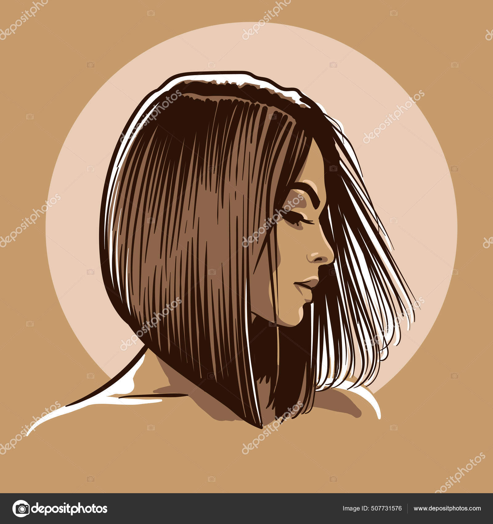 sketch of a girl. cute girl drawing Stock Illustration