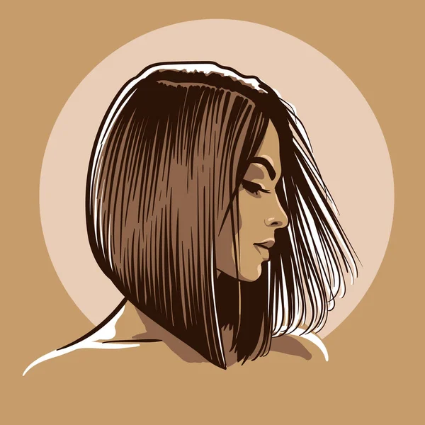 Superbe portrait de fille. Cartoon style. Croquis numérique vecteur de dessin à la main. Illustration. — Image vectorielle