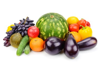 meyve ve sebze beyaz arkaplanda izole