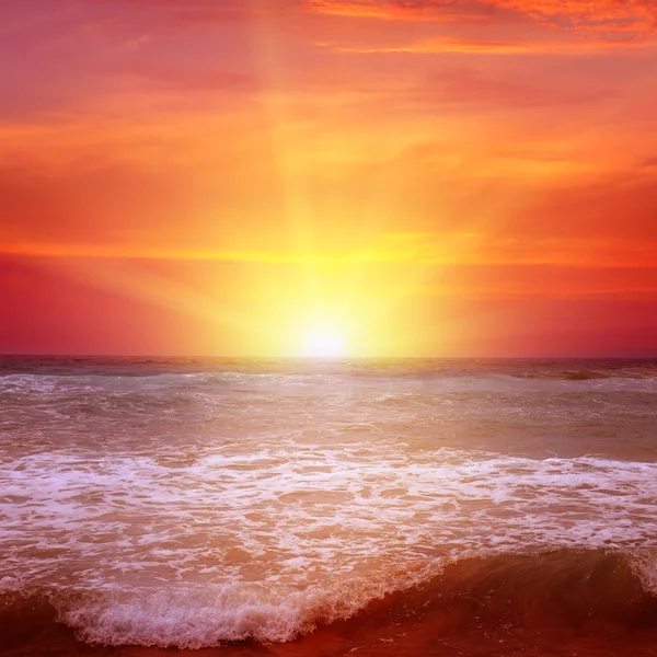 Fantastic sunrise on the ocean Royalty Free Stock Photos
