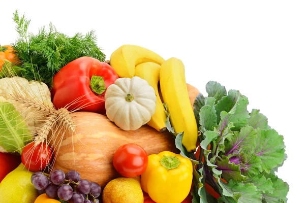 Frutas y hortalizas aisladas sobre fondo blanco — Foto de Stock