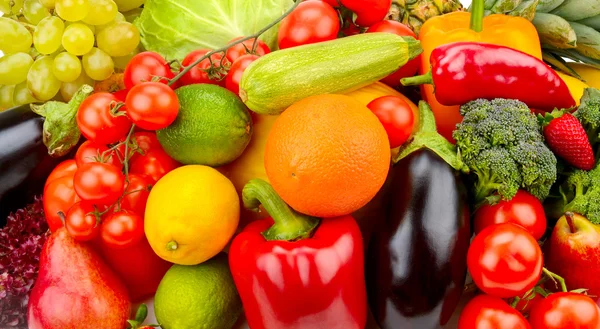 Jasne tło owoców i warzyw — Zdjęcie stockowe