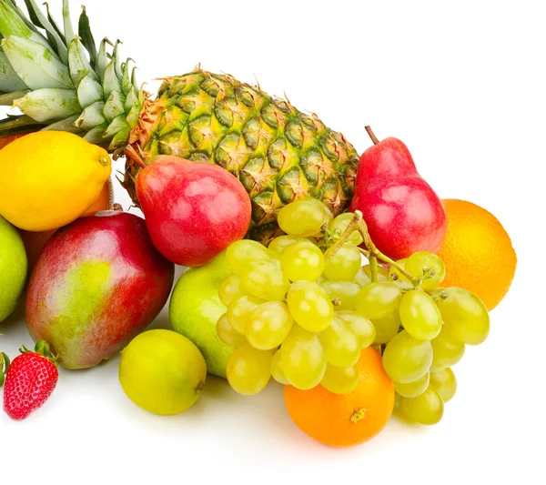 Set von Früchten isoliert auf weißem Hintergrund — Stockfoto