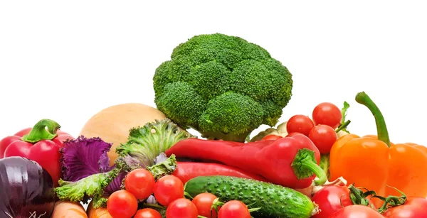 Conjunto de verduras aisladas sobre fondo blanco — Foto de Stock