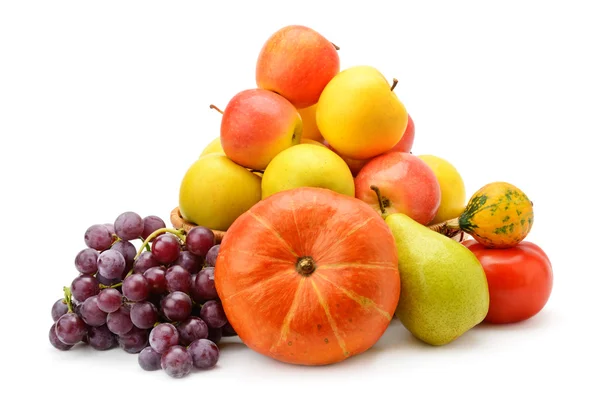 Frutas y hortalizas aisladas sobre fondo blanco — Foto de Stock