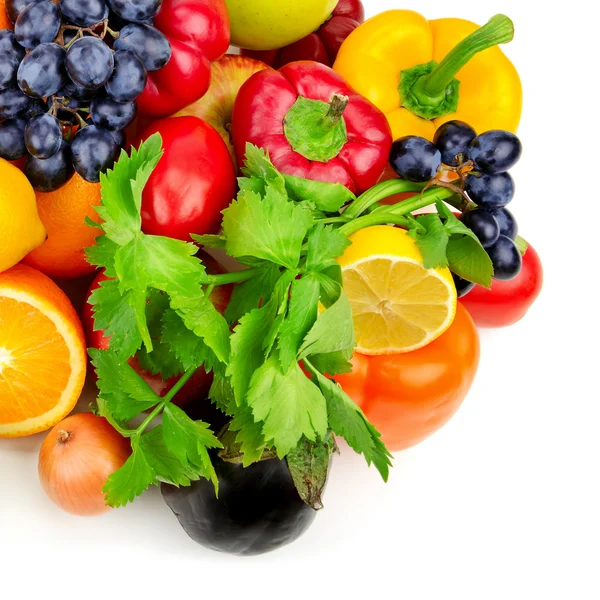 Frutas y hortalizas aisladas sobre fondo blanco —  Fotos de Stock