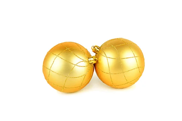 白い背景に隔離された金のクリスマスボール — ストック写真