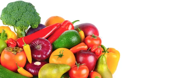 Obst Und Gemüse Isoliert Auf Weißem Hintergrund Gesunde Ernährung Freiraum — Stockfoto