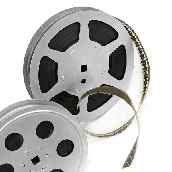 Film Reels Isolated White Background Retro Equipment Cinema Production — Stock Photo, Image