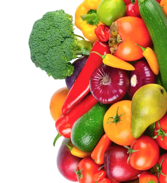 Hortalizas Frutas Cansadas Aisladas Sobre Fondo Blanco Hay Espacio Libre — Foto de Stock