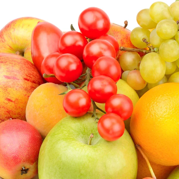 Fruits Légumes Isolés Sur Fond Blanc — Photo