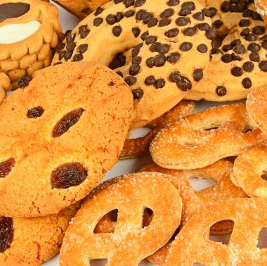 Lezzetli bisküviler. Reklamlar ve etiketler için arkaplan.