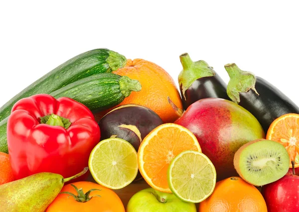 Légumes Fruits Isolés Sur Fond Blanc — Photo