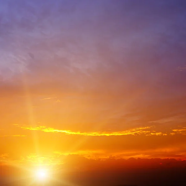 Magnífico Panorama Panorámico Del Fuerte Amanecer Nube Cielo Naranja — Foto de Stock