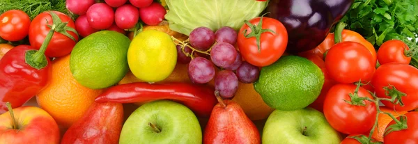 Fundo de frutas e legumes maduros — Fotografia de Stock