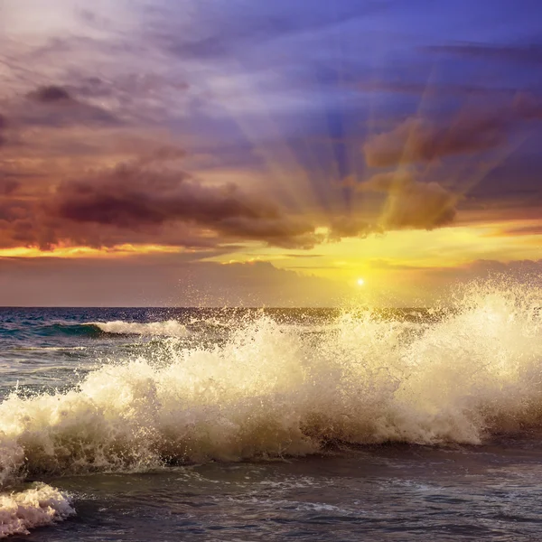Fantastisk solnedgång på havet — Stockfoto