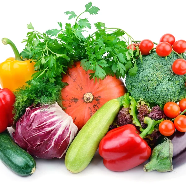 Conjunto de verduras aisladas sobre un fondo blanco —  Fotos de Stock