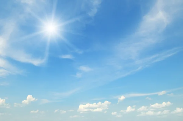 Sun on blue sky — Stock Photo, Image