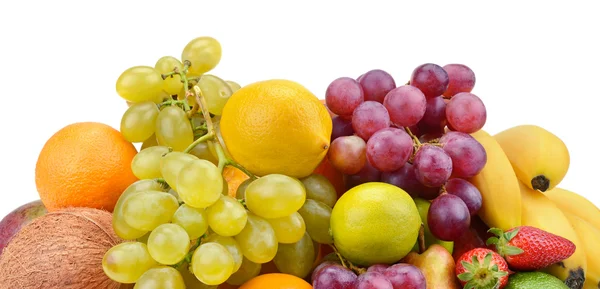Conjunto de frutas aisladas sobre fondo blanco — Foto de Stock