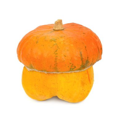 Olgun balkabağı beyaz arkaplanda izole