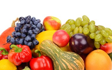 meyve ve sebze beyaz arkaplanda izole