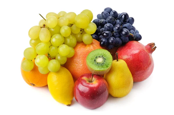 Conjunto de frutas aisladas sobre fondo blanco — Foto de Stock