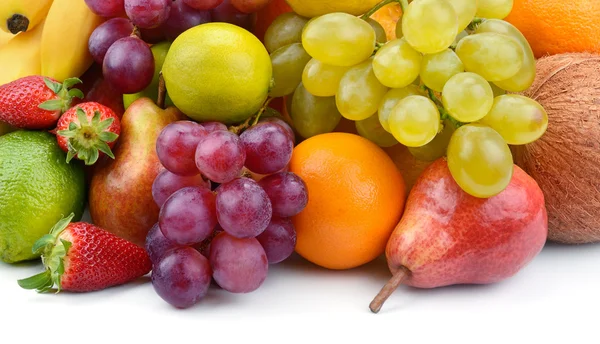 Conjunto de frutas aisladas sobre fondo blanco —  Fotos de Stock